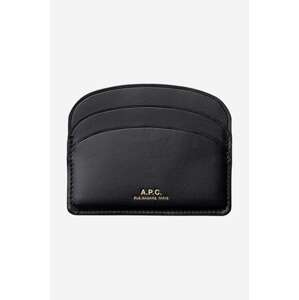 Kožni etui za kartice A.P.C. Porte-cartes Demi-lune boja: crna, PXAWV.F63270-BLACK