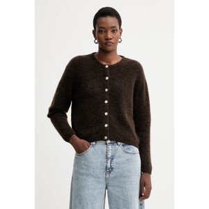 Kardigan s primjesom vune American Vintage GILET ML COL ROND boja: siva, VITO19E