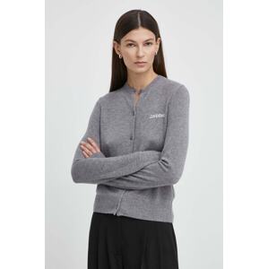 Kardigan s primjesom vune 2NDDAY 2ND Vinny TT - Soft Wool Blen boja: siva, lagani, 2000341408