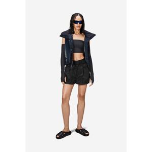 Kratke hlače Rains 18950 Shorts W Wide boja: crna, glatki materijal, 18950-BLACK.