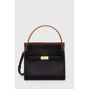 Kožna torba Tory Burch CN Lee Radziwill Small Double boja: crna, 61302.001