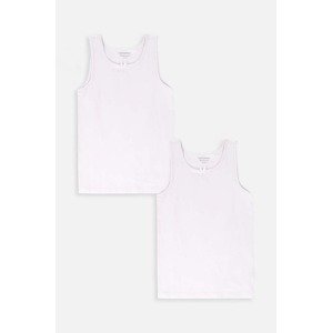 Pamučni dječji top Coccodrillo 2-pack boja: bijela, BASIC UNDERWEAR