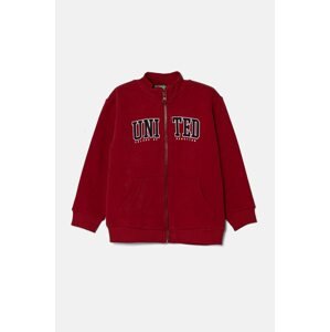 Dječja pamučna dukserica United Colors of Benetton boja: bordo, s uzorkom, 3J70G5033
