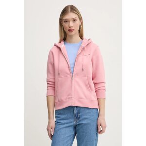 Dukserica Guess Jeans za žene, boja: ružičasta, s kapuljačom, s tiskom, W4YQ13 KC811