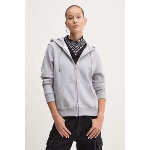 Dukserica Guess Jeans za žene, boja: siva, s kapuljačom, bez uzorka, W4YQ03 KC811