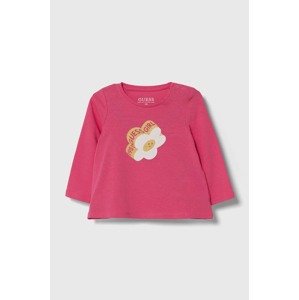 Majica dugih rukava za bebe Guess boja: ružičasta, A4YI02 K6YW4