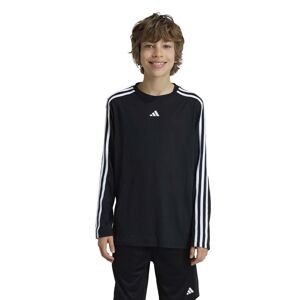 Dječja majica dugih rukava adidas J TR-ES 3S LS boja: crna, s tiskom, IW0846