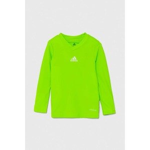 Dječja majica dugih rukava adidas Performance TEAM BASE TEE Y boja: zelena, s tiskom, GN7513