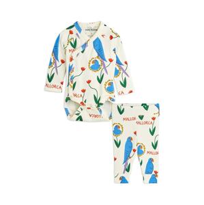 Komplet za bebe Mini Rodini Parrots boja: bež