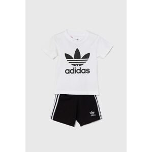 Pamučni komplet za bebe adidas Originals SHORT TEE SET boja: bijela, JE0521