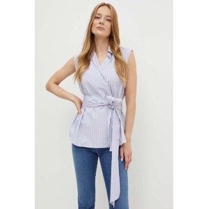 Pamučna košulja Weekend Max Mara za žene, boja: bijela, relaxed, s klasičnim ovratnikom, 2425116121600