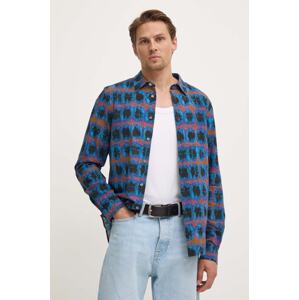 Pamučna košulja PS Paul Smith za muškarce, boja: tamno plava, relaxed, s klasičnim ovratnikom, M2R.149T.N22104