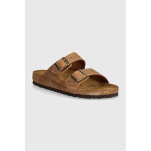 Kožne natikače Birkenstock Arizona za muškarce, boja: smeđa, 1028272