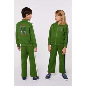 Dječja dukserica Kenzo Kids boja: zelena, s aplikacijom, K60701