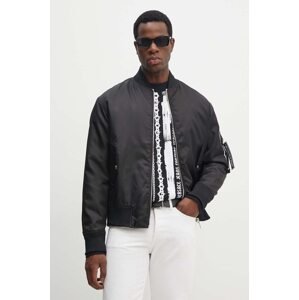 Bomber jakna Versace Jeans Couture za muškarce, boja: crna, za prijelazno razdoblje, 77GAS405 CQD58