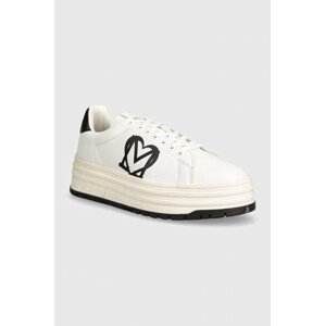 Kožne tenisice Love Moschino boja: bijela, JA15096G1LIA110A