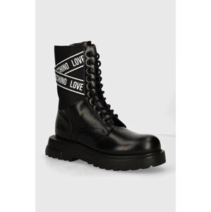 Čizme Love Moschino za žene, boja: crna, s platformom, JA24094G1LIA700A
