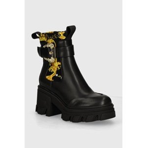 Gležnjače Versace Jeans Couture Sophie za žene, boja: crna, s debelom potpeticom, 77VA3S84 ZS867 G89
