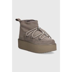 Čizme za snijeg od brušene kože Inuikii Classic Low Platform boja: siva, 1001.006.0012