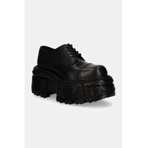 Kožne cipele New Rock CRUST NEGRO + TANK NEGRO za žene, boja: crna, s platformom, M-TANKMILI003-S1