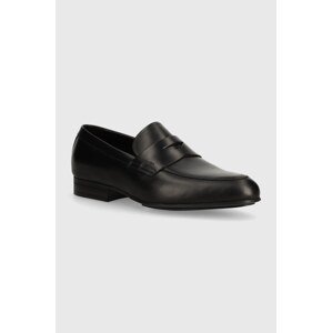 Kožne mokasinke Calvin Klein HM0HM01503 za muškarce, boja: crna, MOCASSIN LTH