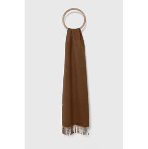 Kratki vuneni šal Weekend Max Mara boja: smeđa, melanž, 2425546134600