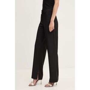 Hlače s primjesom vune Remain Slim Suiting Pants boja: crna, ravni kroj, visoki struk, 501907100