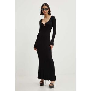 Haljina Moschino Jeans boja: crna, maxi, uska, 0486.8205