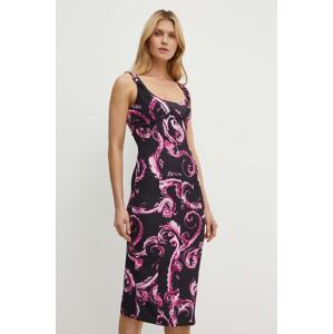 Haljina Versace Jeans Couture boja: crna, midi, uska, 77HAO919 NS515