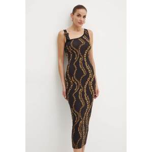 Haljina Versace Jeans Couture boja: crna, maxi, uska, 77HAO978 JS423