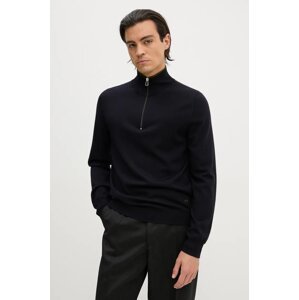 Vuneni pulover PS Paul Smith za muškarce, boja: crna, lagani, s dolčevitom, M2R.203Y.N21861