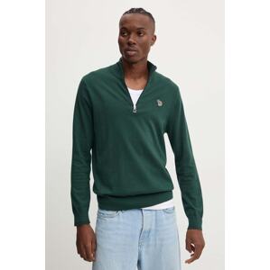 Pulover s dodatkom vune PS Paul Smith za muškarce, boja: zelena, s poludolčevitom, M2R.531XZ.N22226