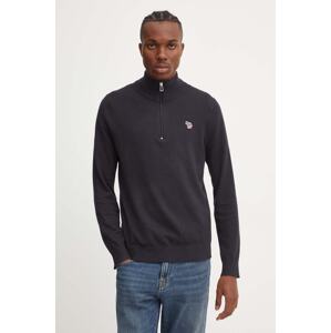 Pulover s dodatkom vune PS Paul Smith za muškarce, boja: crna, s poludolčevitom, M2R.531XZ.N22226