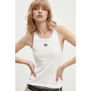 Pamučni top Moschino Jeans boja: bež, 0807.8236