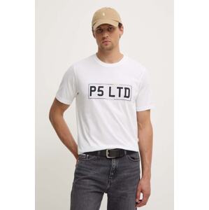 Pamučna majica PS Paul Smith za muškarce, boja: bijela, s tiskom, M2R.011R.NP4693