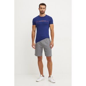 Homewear majica kratkih rukava Emporio Armani Underwear boja: tamno plava, s tiskom, 111035 4F729