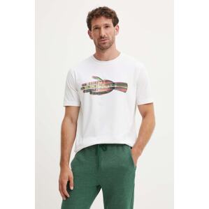 Pamučna majica PS Paul Smith za muškarce, boja: bež, s tiskom, M2R.011R.NP4804