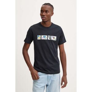 Pamučna majica PS Paul Smith za muškarce, boja: tamno plava, s tiskom, M2R.011R.NP4805