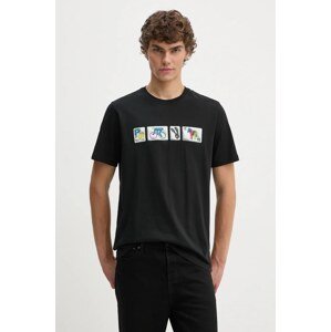 Pamučna majica PS Paul Smith za muškarce, boja: crna, s tiskom, M2R.011R.NP4805