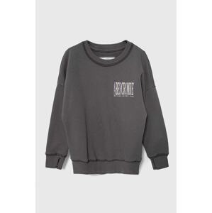 Dječja dukserica Abercrombie & Fitch boja: siva, s tiskom