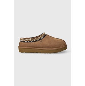 Kućne papuče od brušene kože UGG W TASMAN boja: smeđa, 5955 CHE