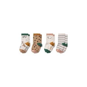Dječje čarape Liewood 4-pack boja: bež