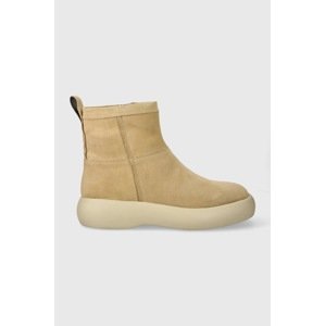 Gležnječe od brušene kože Vagabond Shoemakers JANICK za žene, boja: bež, ravni potplat, s toplom podstavom, 5695.040.13