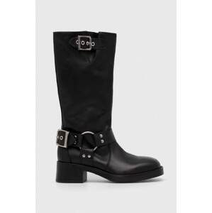 Kožne čizme Steve Madden Beau za žene, boja: crna, s debelom potpeticom, SM11003069