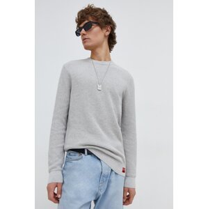 Pamučni pulover Superdry boja: siva, lagani