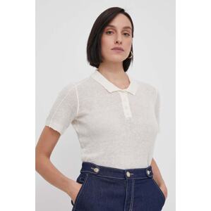 Lanena polo majica Bomboogie boja: bež, MW8379TTLA4