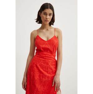 Pamučni top Never Fully Dressed Cami Top boja: crvena, bez uzorka, NFDTO768