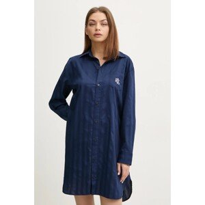 Pamučna spavaćica Lauren Ralph Lauren boja: crna, pamučna, ILN32305