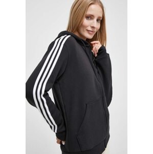 Dukserica adidas za žene, boja: crna, s kapuljačom, aplikacijom HZ5743