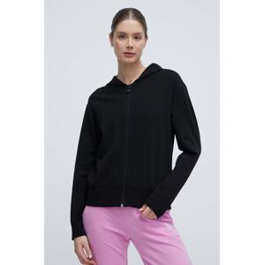 Dukserica EA7 Emporio Armani za žene, boja: crna, s kapuljačom, bez uzorka